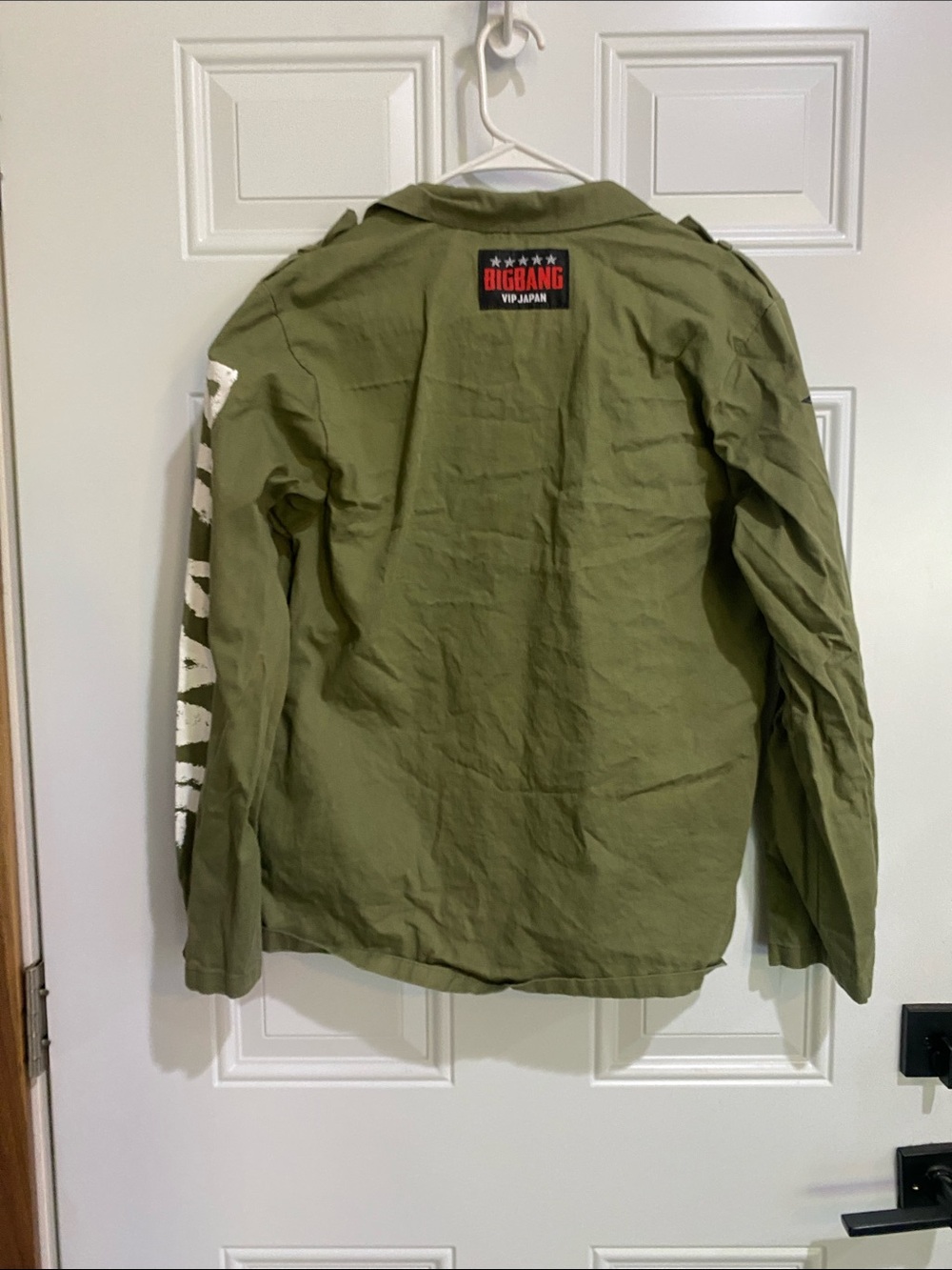 Olive Green Men's Graphic Military Jean Jacket bigbang - Picture 9 of 9